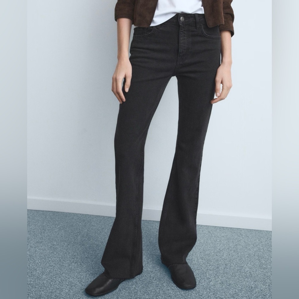 MANGO MNG BLACK FIONA MID RISE JEANS- Black- SIZE 6- NEW